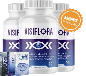 VisiFlora 3-bottle pack — 90-day gut-eye vision support supply